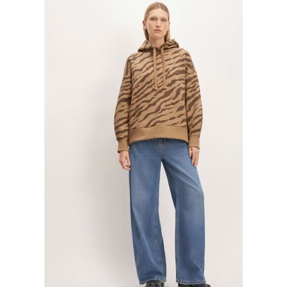 Everlane The ReTrack Hoodie Cocoa Tiger Stripe XS - Picture 11 of 11